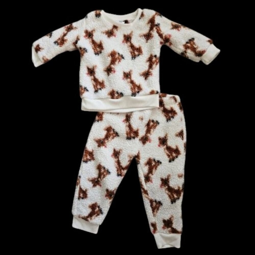 * RUDOLPH Fuzzy Sherpa Fleece Infant Pant Set Size 12 months